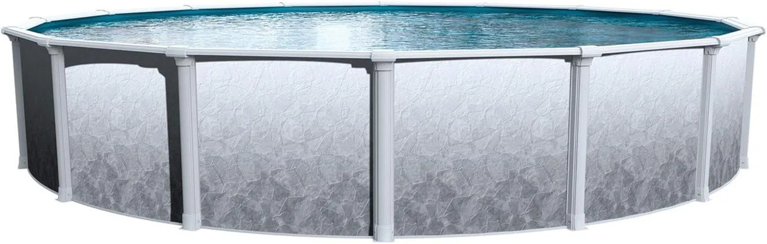 In The Swim Weekender 24' Round Above Ground Pool Kit - Includes: Pool Liner and Thru-Wall Skimmer - 52" Sand-Tone Walls