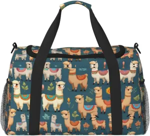 Indian Alpaca print Weekender Overnight Carry On Bag Gym Luggage Bag Duffel Bag for Travel Women