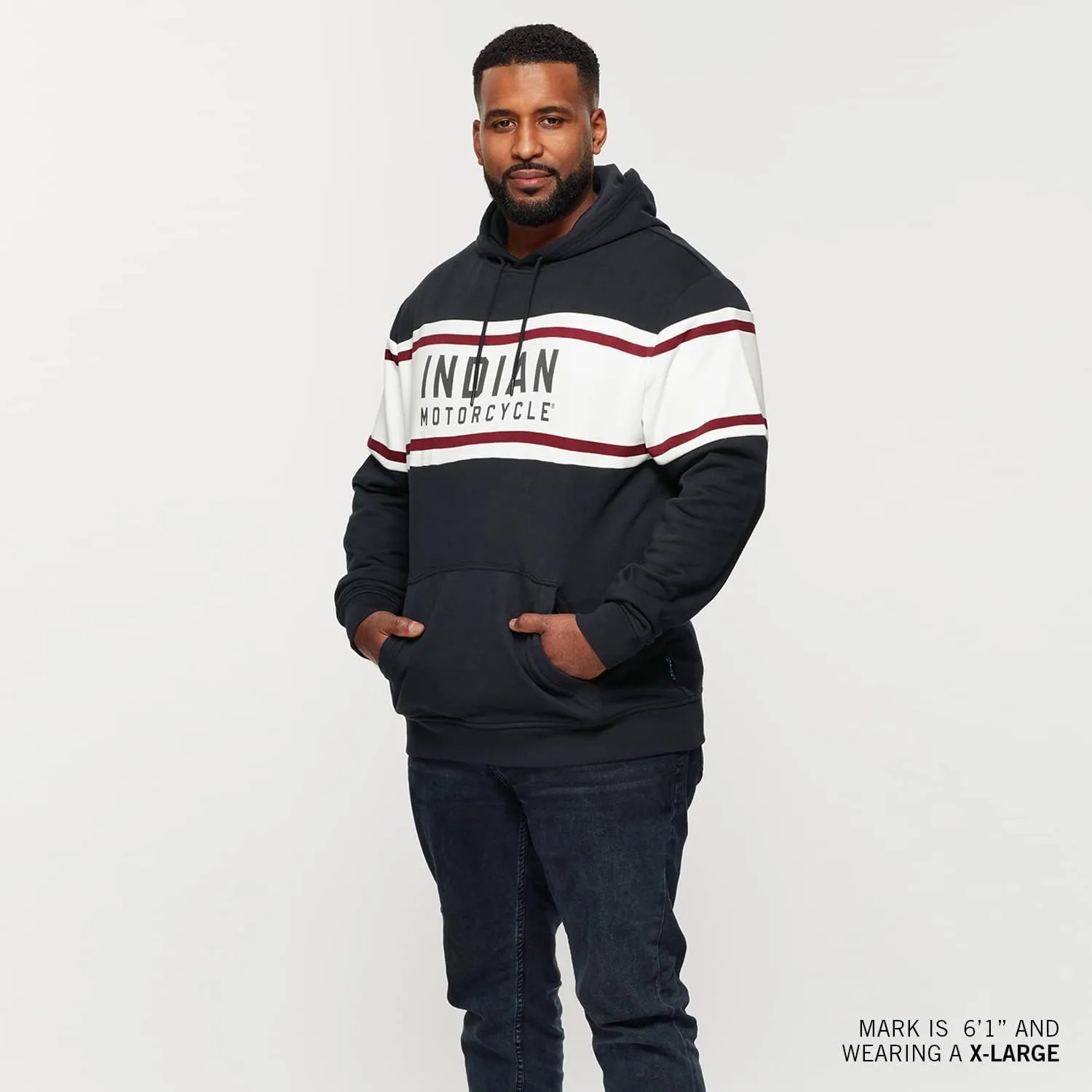 Indian Motorcycle Men's Pullover Hoodie Sweatshirt, Navy