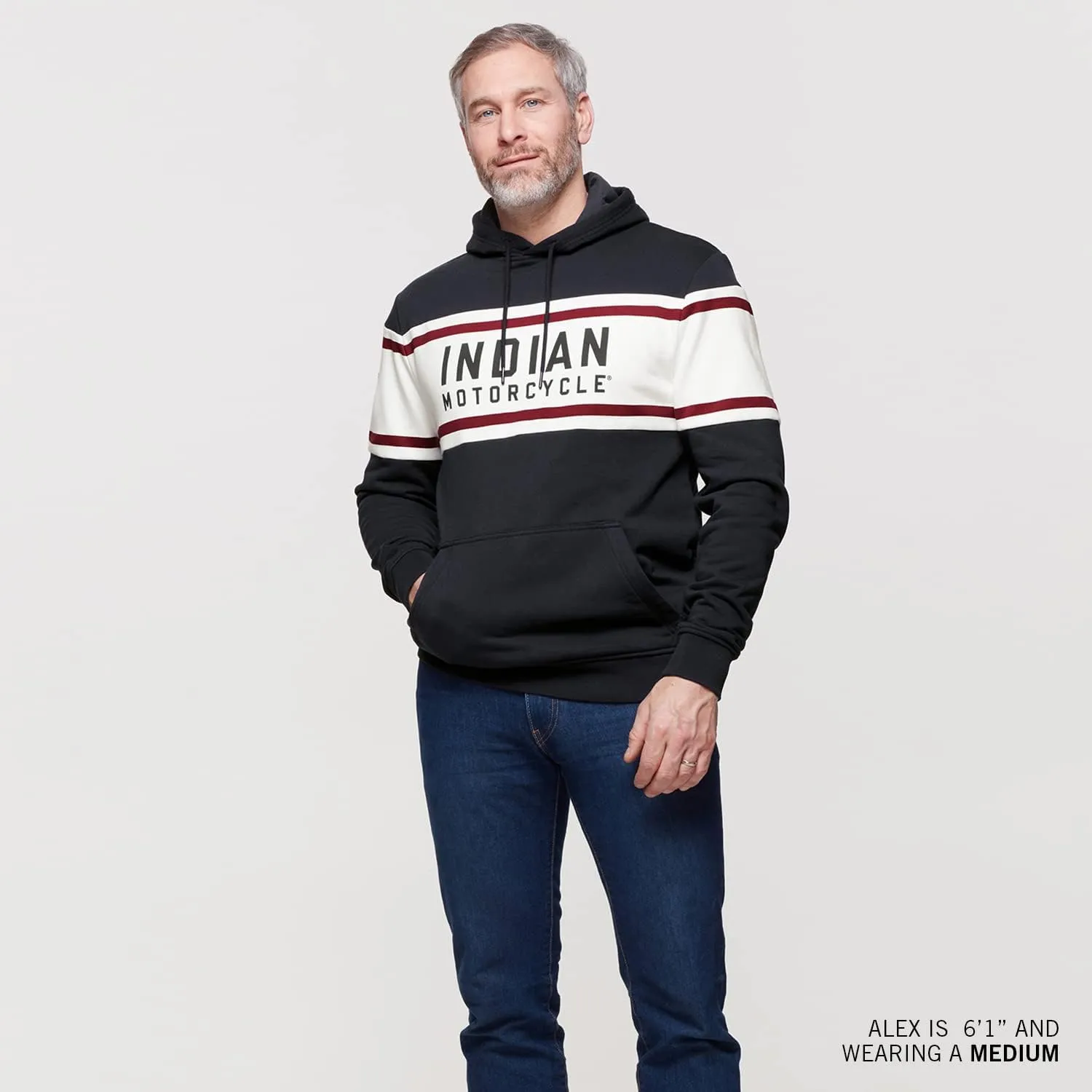 Indian Motorcycle Men's Pullover Hoodie Sweatshirt, Navy