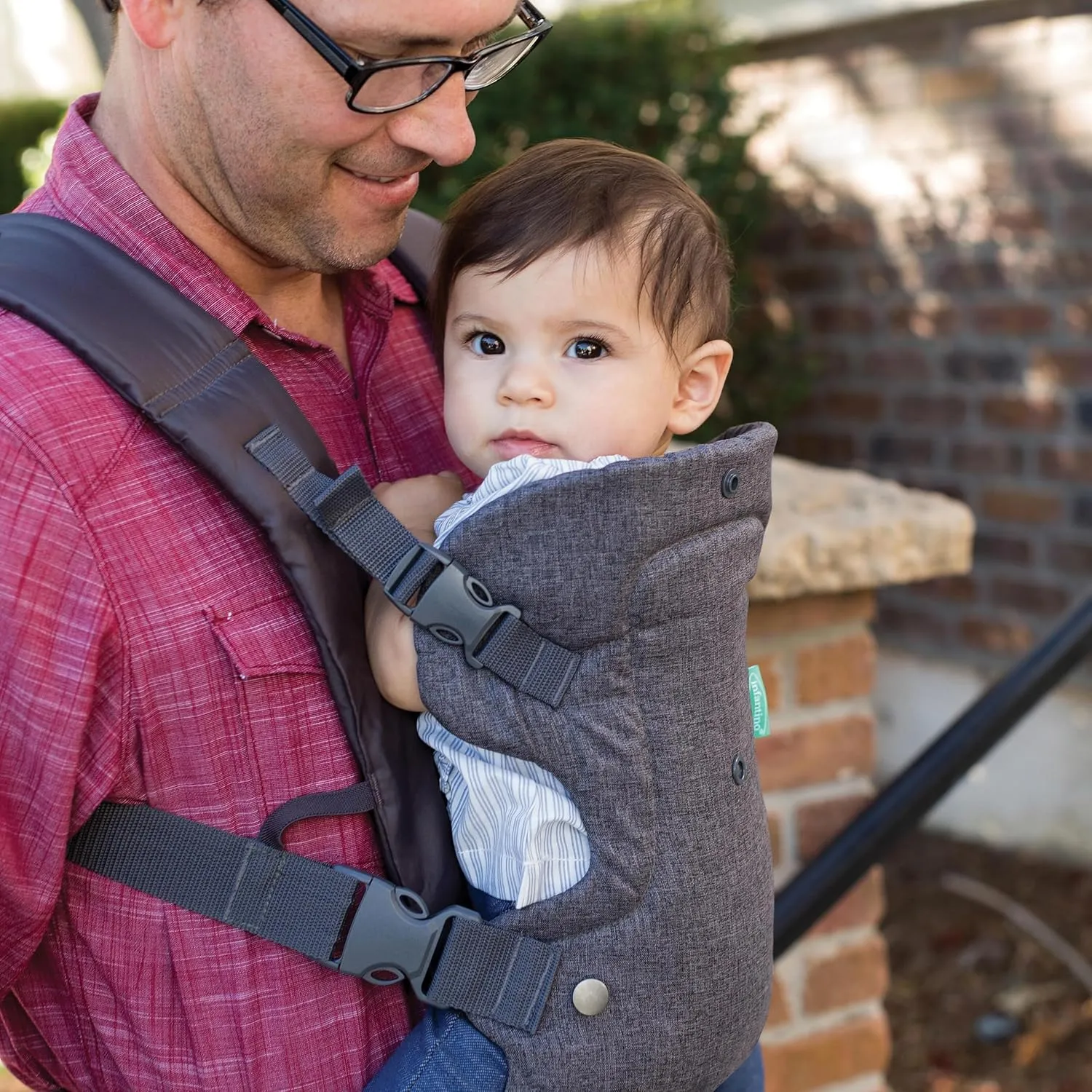 Infantino Flip Advanced 4-in-1 Baby Carrier - Ergonomic, Convertible, Face-in and Face-Out Front and Back Baby Carrier for Newborn to Toddler 8-32 lbs, Gray