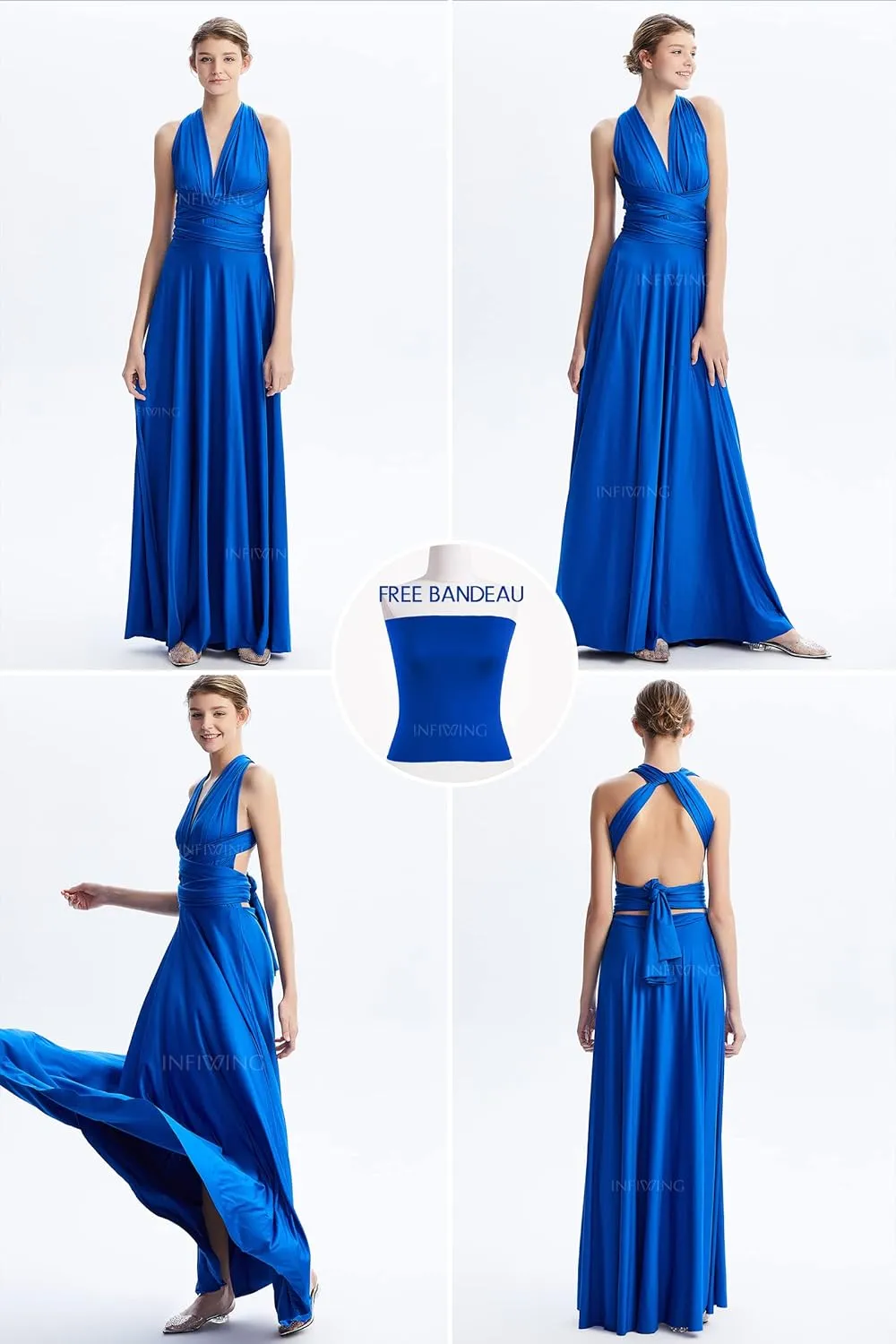 Infinity Dresses for Bridesmaids,Wedding Guest Dresses for Women,Plus Size Wrap Dress Long Maxi Convertible Multiway Dress