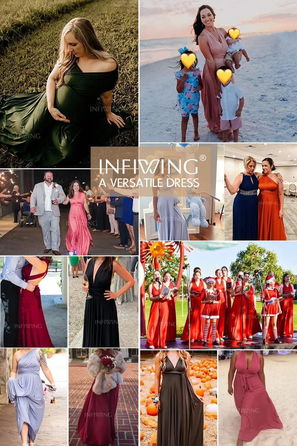 Infinity Dresses for Bridesmaids,Wedding Guest Dresses for Women,Plus Size Wrap Dress Long Maxi Convertible Multiway Dress