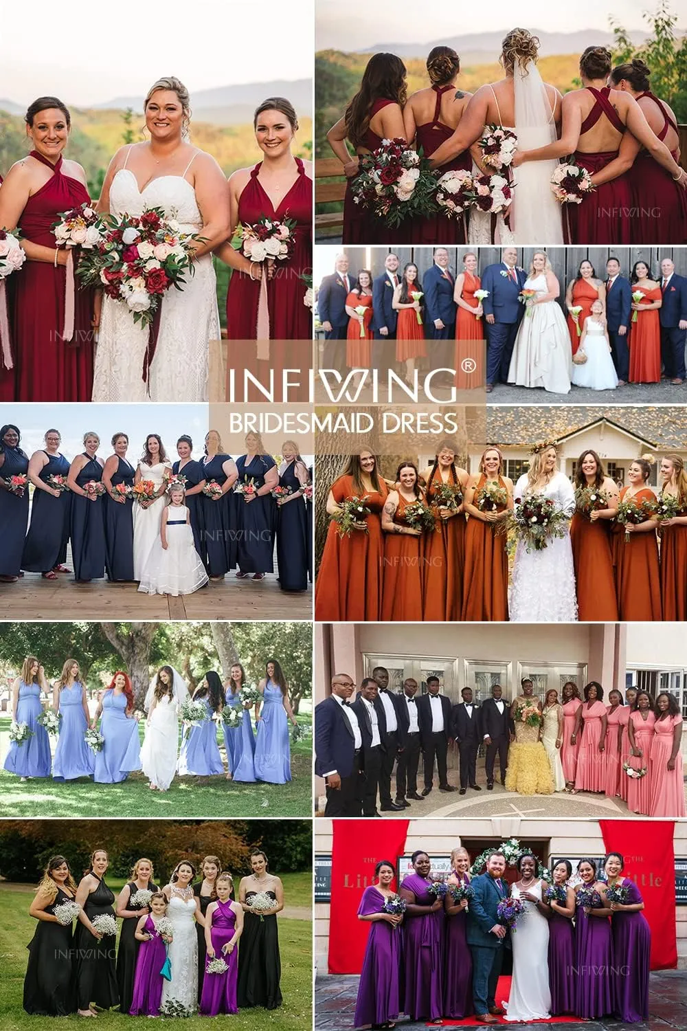 Infinity Dresses for Bridesmaids,Wedding Guest Dresses for Women,Plus Size Wrap Dress Long Maxi Convertible Multiway Dress