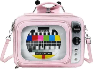 itabag Retro Television Shoulder Bag Clear Windows Anime Display Crossbody Bag for women anime pins display