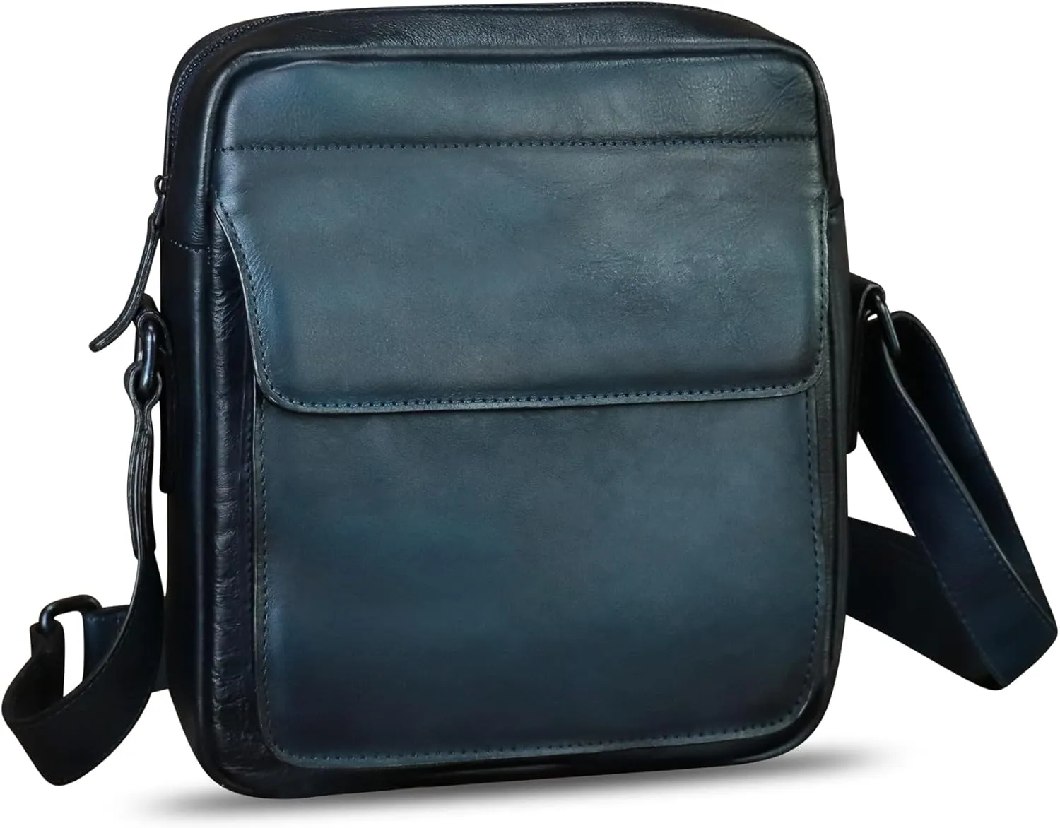 IVTG Genuine Leather Messenger Bag for Men Crossbody Shoulder Bag Satchel Casual Sling Daypack Work Business Daily Purses