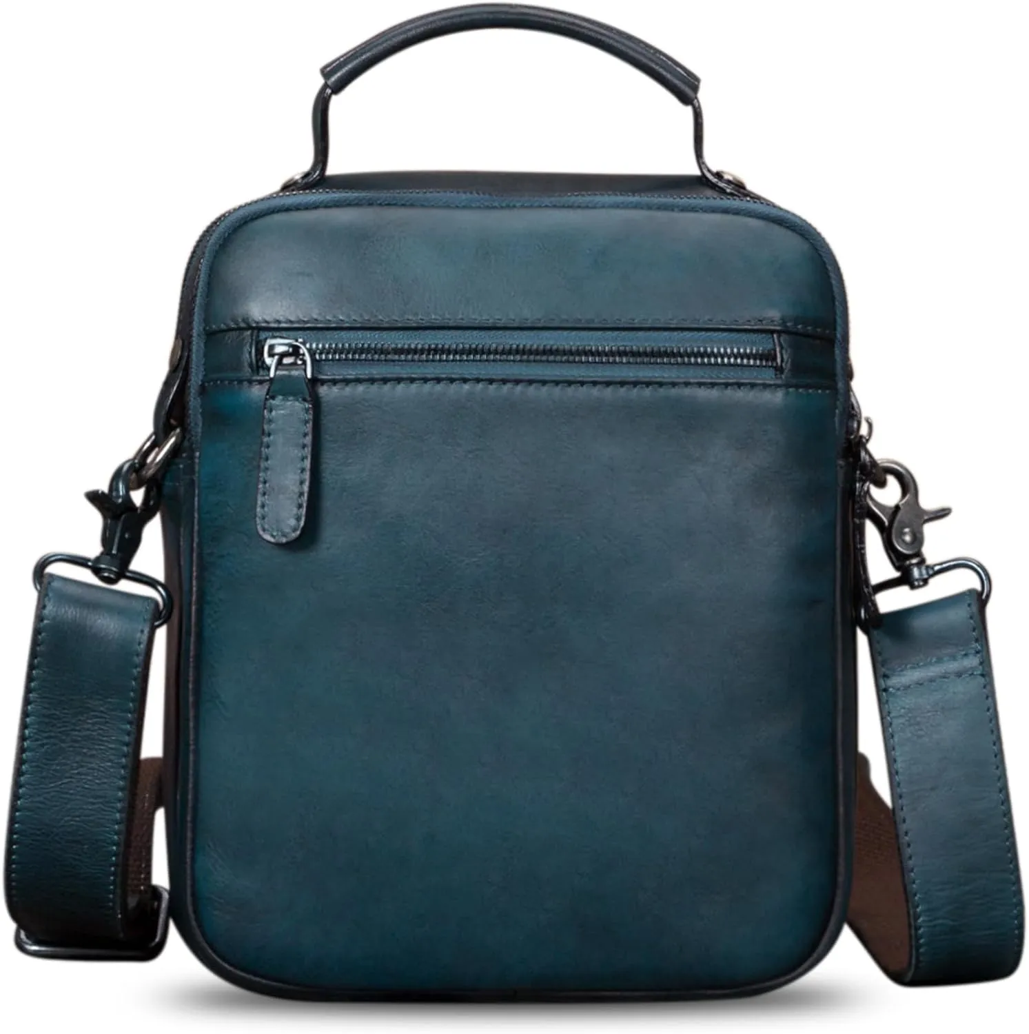 IVTG Genuine Leather Messenger Bag for Men Sling Purse Crossbody Shoulder Bags Satchel for Work Business Handbags