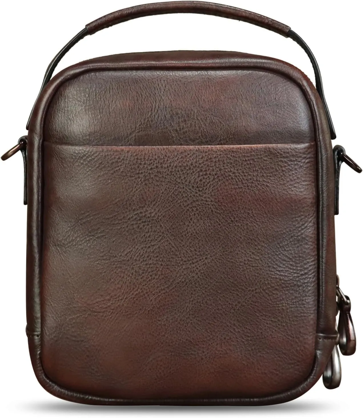 IVTG Genuine Leather Messenger Bag for Men Small Sling Purse Crossbody Shoulder Bags Satchel for Work Business Handbags