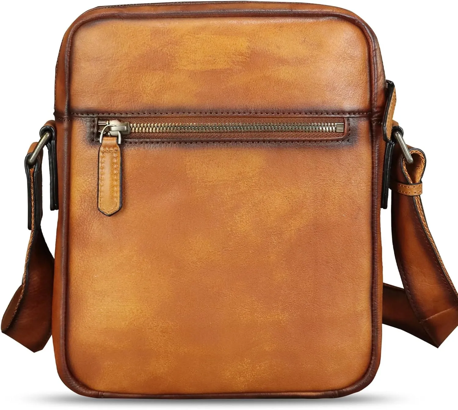 IVTG Genuine Leather Purse and Messenger Bag for Men Fashion Leather Shoulder Bags Briefcase Crossbody Satchel Bag with Strap