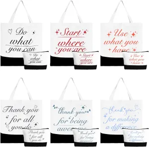 IWOLOMI Employee Appreciation Gifts Bags Bulk Set of 6 Staff Appreciation Gifts for Women Thank You Tote Bags for Staff Teacher Nurse Lady Employee Appreciation Gift Bulk Makeup Bags