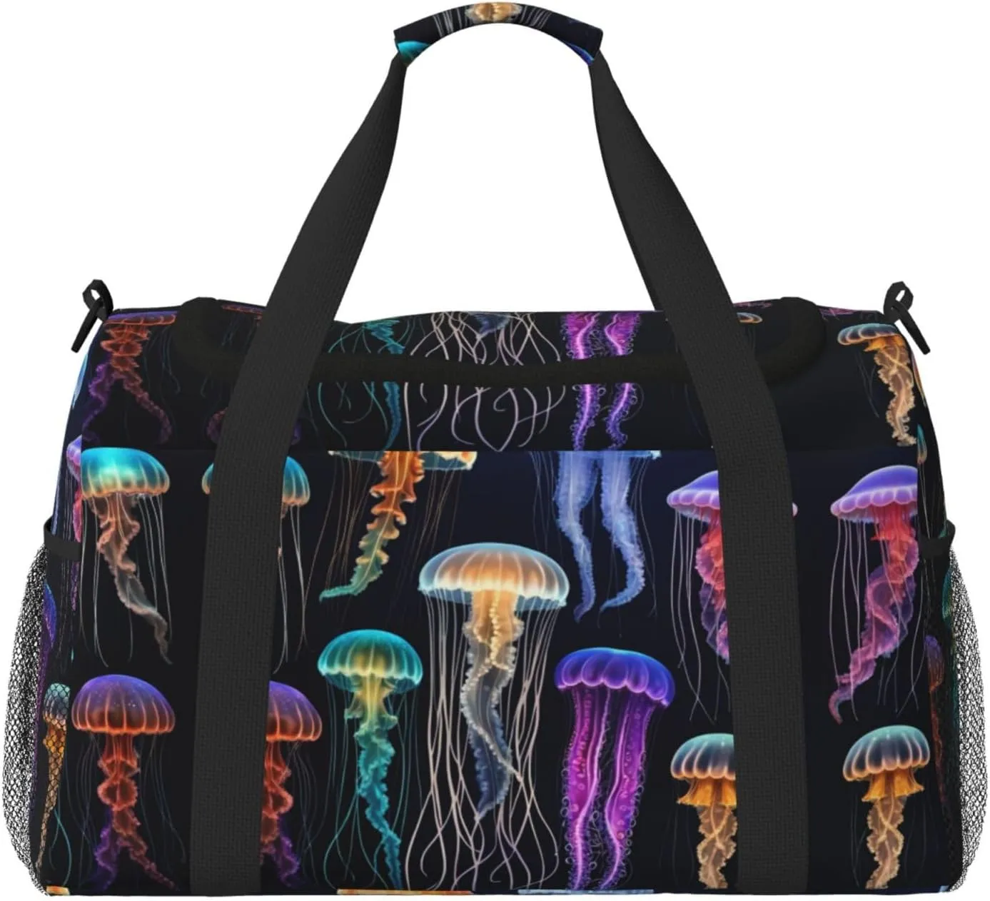 Jellyfish ocean print Weekender Overnight Carry On Bag Gym Luggage Bag Duffel Bag for Travel Women