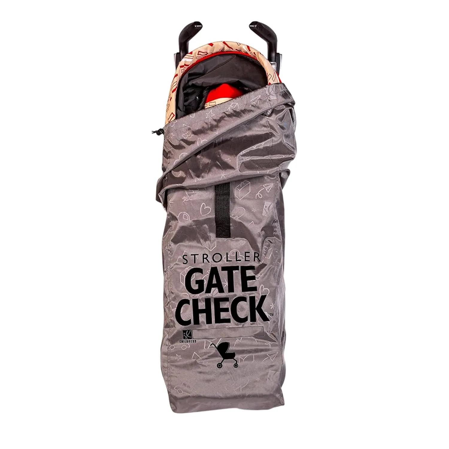 J.L. Childress DELUXE Gate Check Bag for Umbrella Strollers - Premium Heavy-Duty Durable Air Travel Bag, Adjustable Shoulder Strap - Fits Compact, Umbrella-Style Strollers, Grey