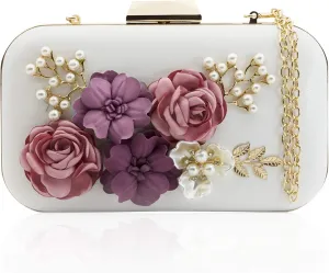 JO&FO Women Clutches Purses Bags Flower Envelope Beaded Prom Wedding Evening Handbag …