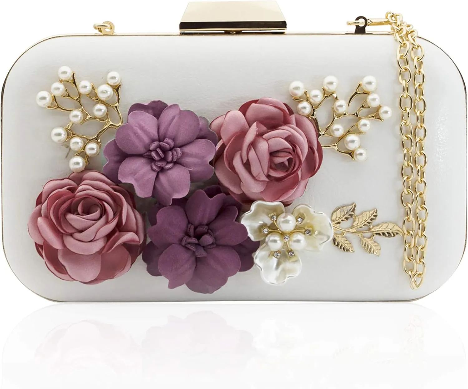 JO&FO Women Clutches Purses Bags Flower Envelope Beaded Prom Wedding Evening Handbag …