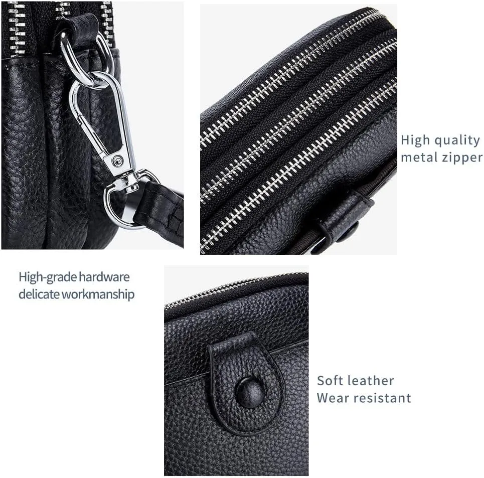 JONON Genuine Leather Crossbody Bags for Women Trendy, Leather Cell Phone Bag for Women, Fashion Small Shoulder Purse