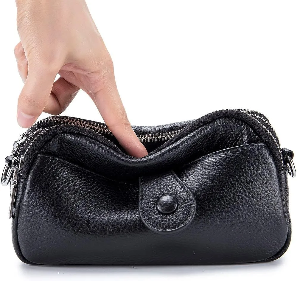 JONON Genuine Leather Crossbody Bags for Women Trendy, Leather Cell Phone Bag for Women, Fashion Small Shoulder Purse