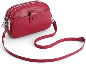 JONON Genuine Leather Crossbody Bags for Women Trendy, Leather Cell Phone Bag for Women, Fashion Small Shoulder Purse
