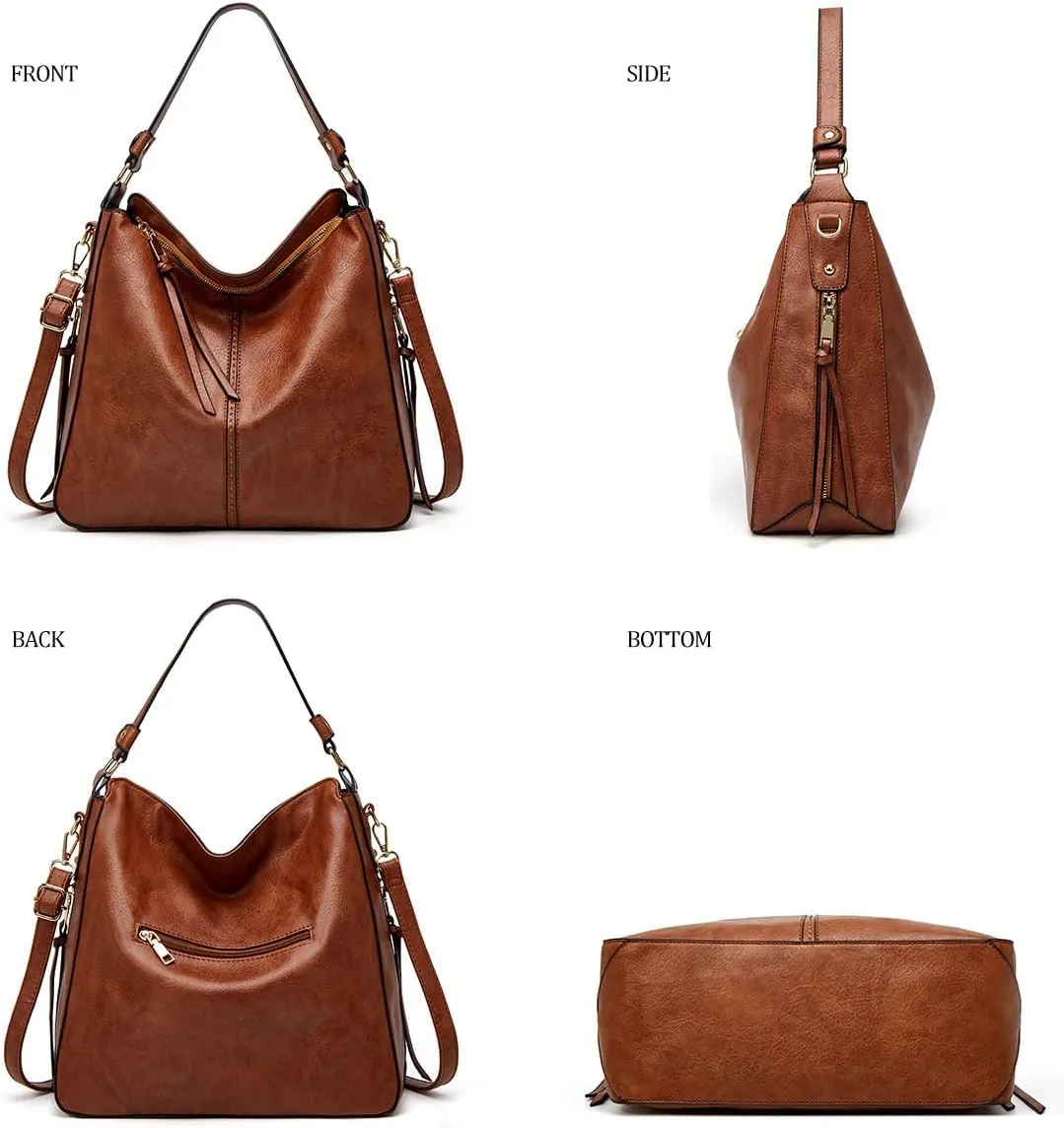 JONON Tote Bag for Women PU Leather Shoulder Bags Fashion Hobo Bags Large Purse and Handbags with Adjustable Shoulder Strap