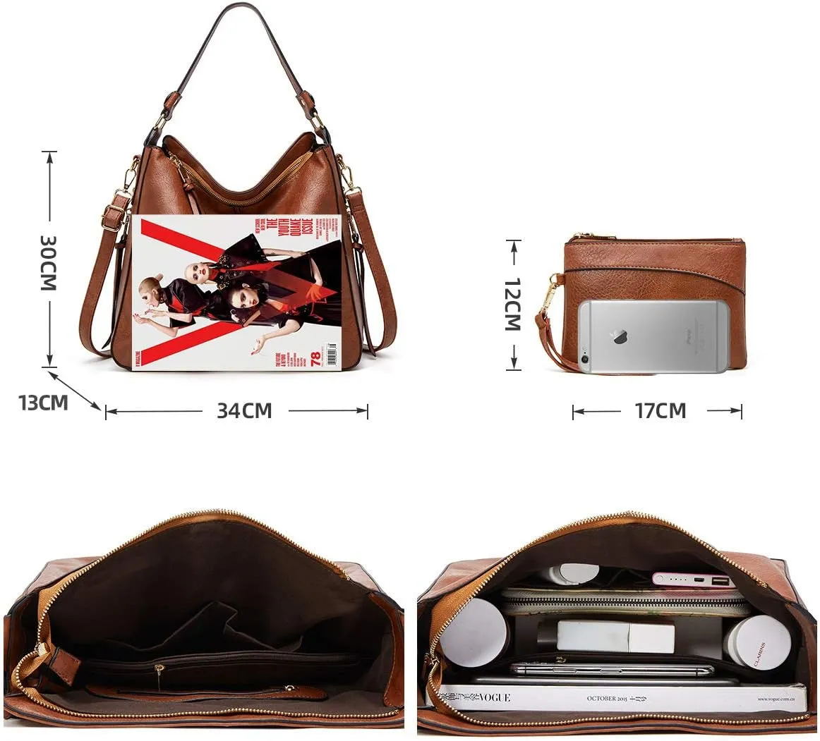 JONON Tote Bag for Women PU Leather Shoulder Bags Fashion Hobo Bags Large Purse and Handbags with Adjustable Shoulder Strap