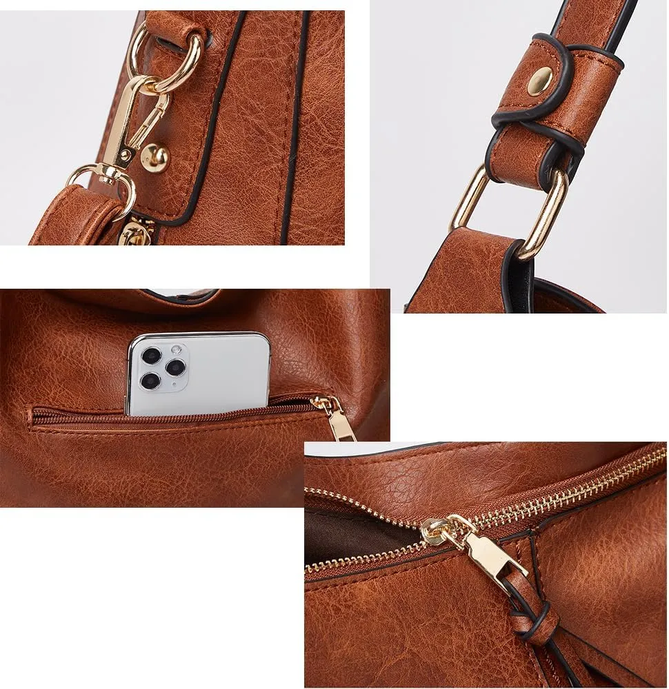 JONON Tote Bag for Women PU Leather Shoulder Bags Fashion Hobo Bags Large Purse and Handbags with Adjustable Shoulder Strap