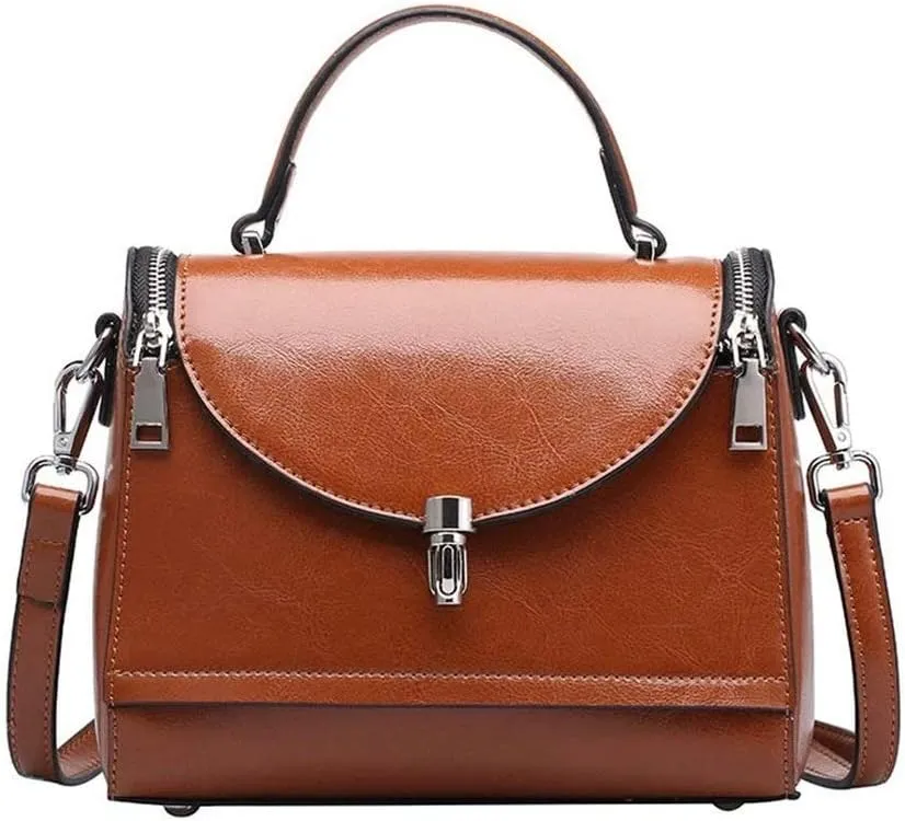 JSEIAJB Leather Bag Vintage Shoulder Bags, Shoulder Bag Women Leather Top Handlebags Leather Bags for Women