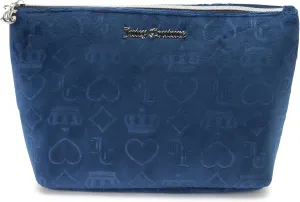 Juicy Couture Women's Cosmetics Bag - Travel Makeup and Toiletries Top Zip Wedge Pouch, Size One Size, Blue