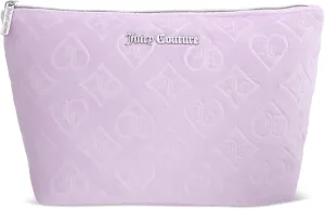 Juicy Couture Women's Cosmetics Bag - Travel Makeup and Toiletries Top Zip Wedge Pouch, Size One Size, Lavender