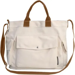 Juoxeepy Canvas Tote Bag with Pockets for Women Crossbody Bag Canvas Shoulder Bag Work Tote Bag Hobo Handbag for Men