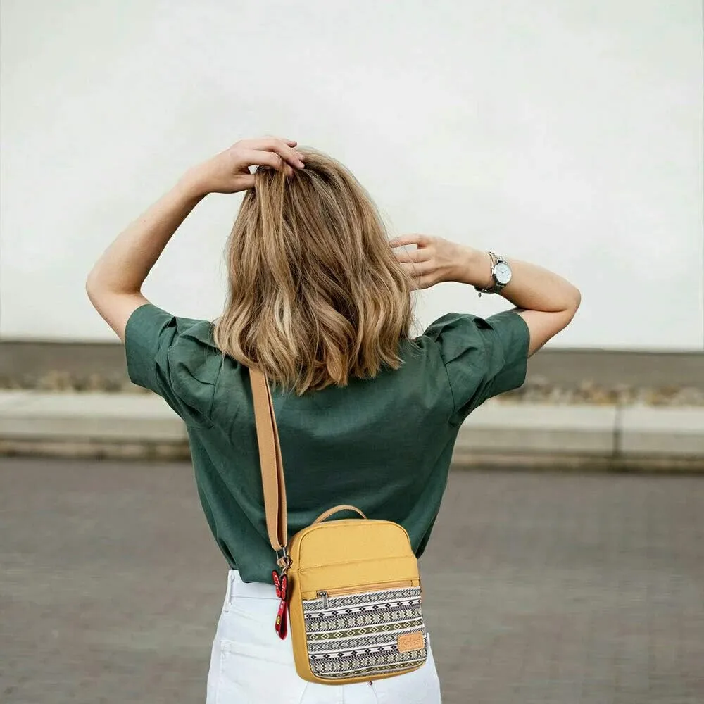 Kalesi Small Canvas Crossbody Bag and Purse Set for Girls and Women