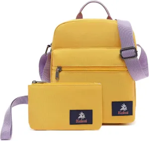 Kalesi Small Canvas Crossbody Bag and Purse Set for Girls and Women