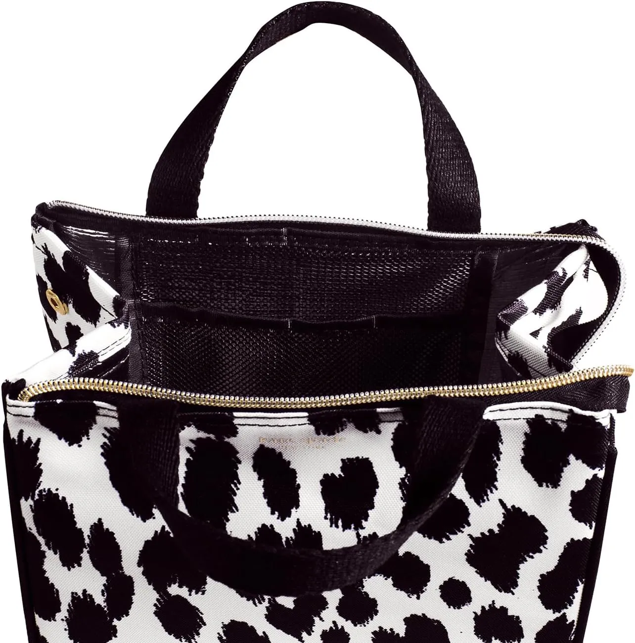 Kate Spade New York Cute Lunch Bag for Women, Large Capacity Lunch Tote, Adult Lunch Box with Silver Thermal Insulated Interior Lining and Storage Pocket (Modern Leopard)