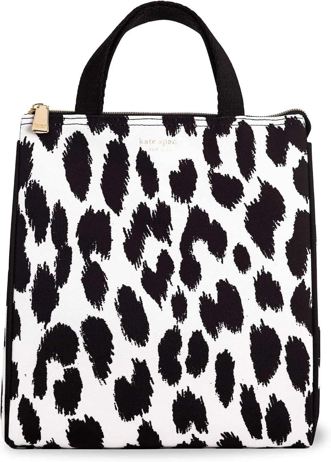 Kate Spade New York Cute Lunch Bag for Women, Large Capacity Lunch Tote, Adult Lunch Box with Silver Thermal Insulated Interior Lining and Storage Pocket (Modern Leopard)
