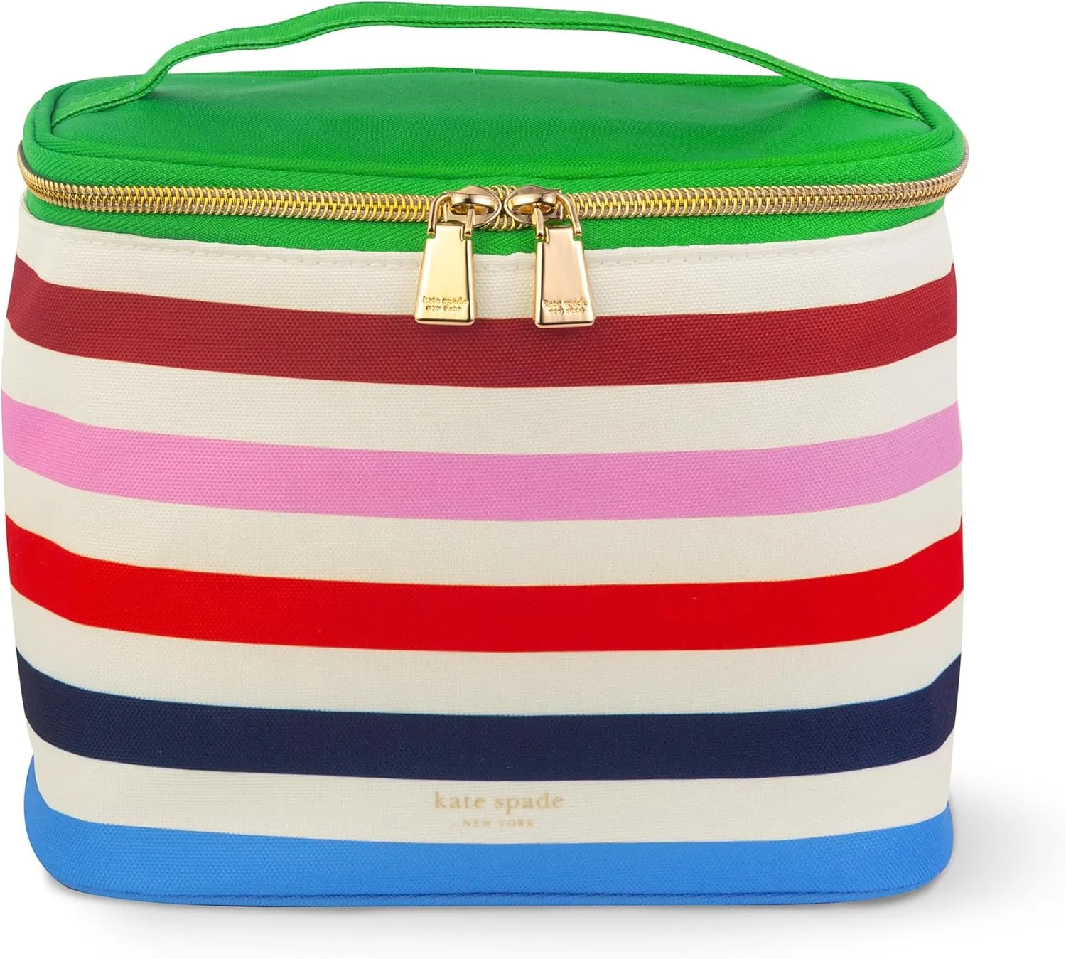 Kate Spade New York, Insulated Lunch Tote, Small Lunch Cooler, Cute Lunch Bag for Women, Striped Thermal Bag with Double Zipper Close and Carrying Handle, Adventure Stripe