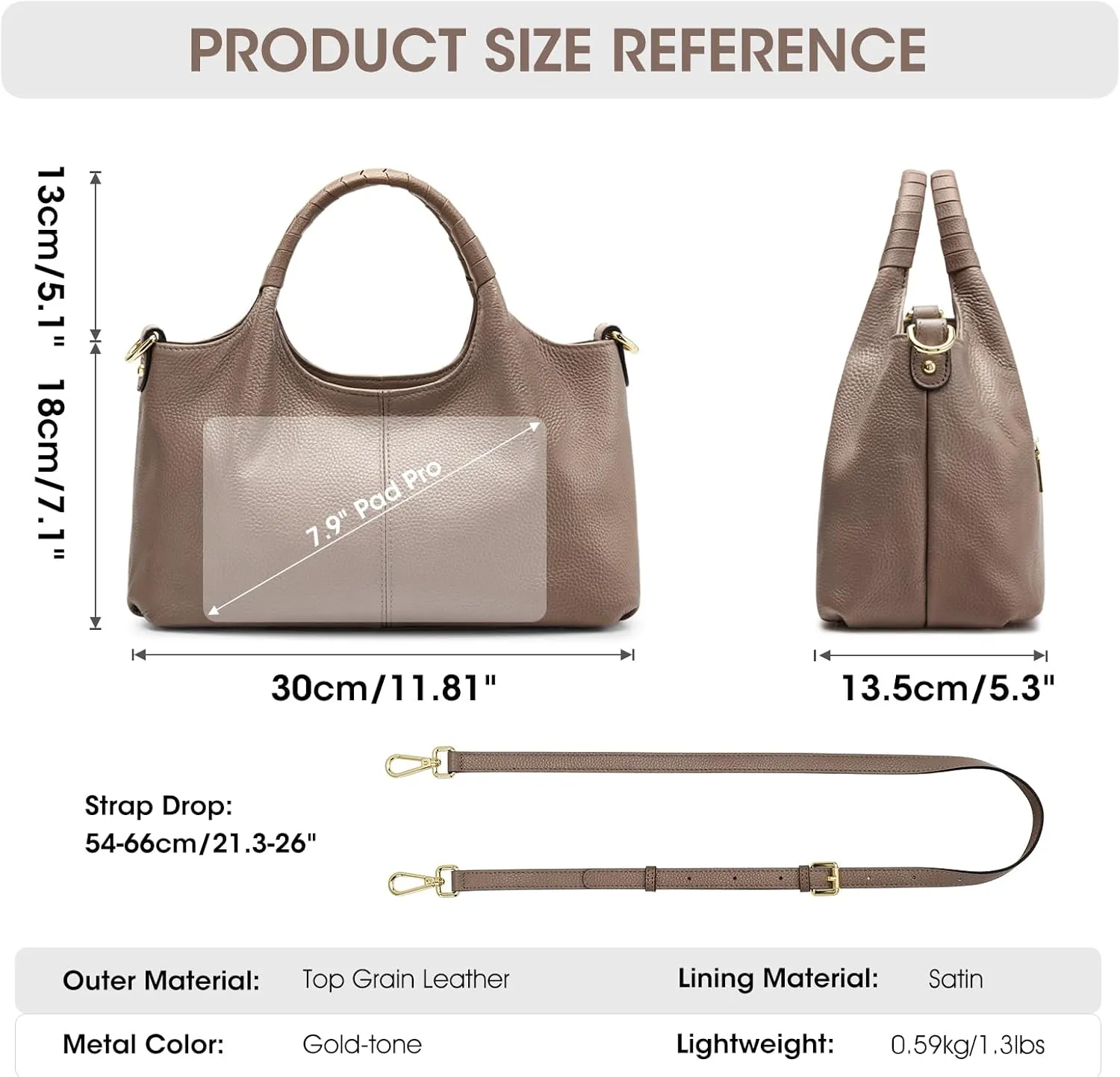 Kattee Leather Purses and Handbags for Women, Small Medium Crossbody Bags Trendy, Soft Shoulder Satchel Bags