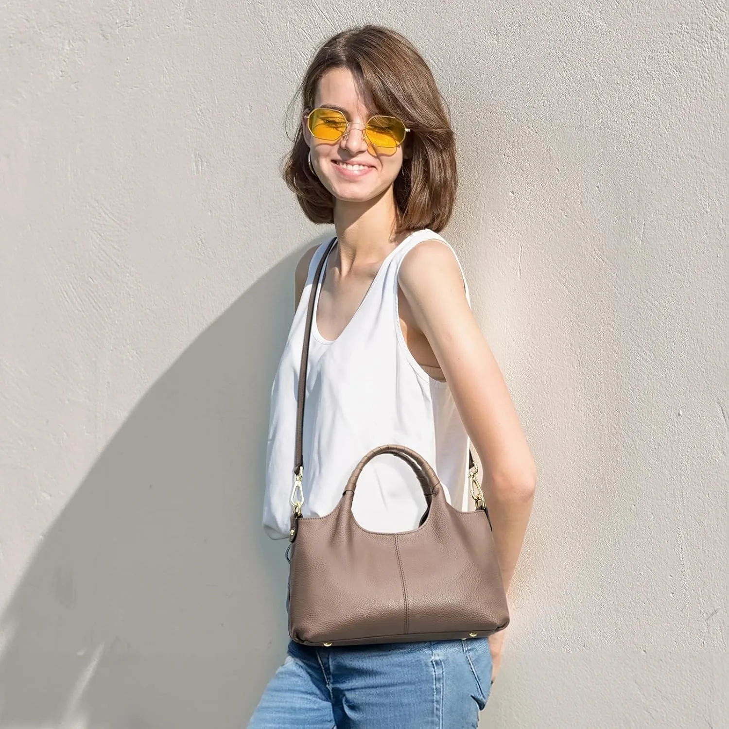 Kattee Leather Purses and Handbags for Women, Small Medium Crossbody Bags Trendy, Soft Shoulder Satchel Bags