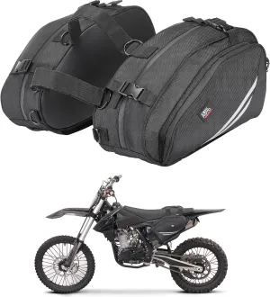 KEMIMOTO Motorcycle Saddlebags with Rain Covers Compatible with Dirt Bike Dual Sport Motorcross Motorbike Racing Mountain Off-Road 20L