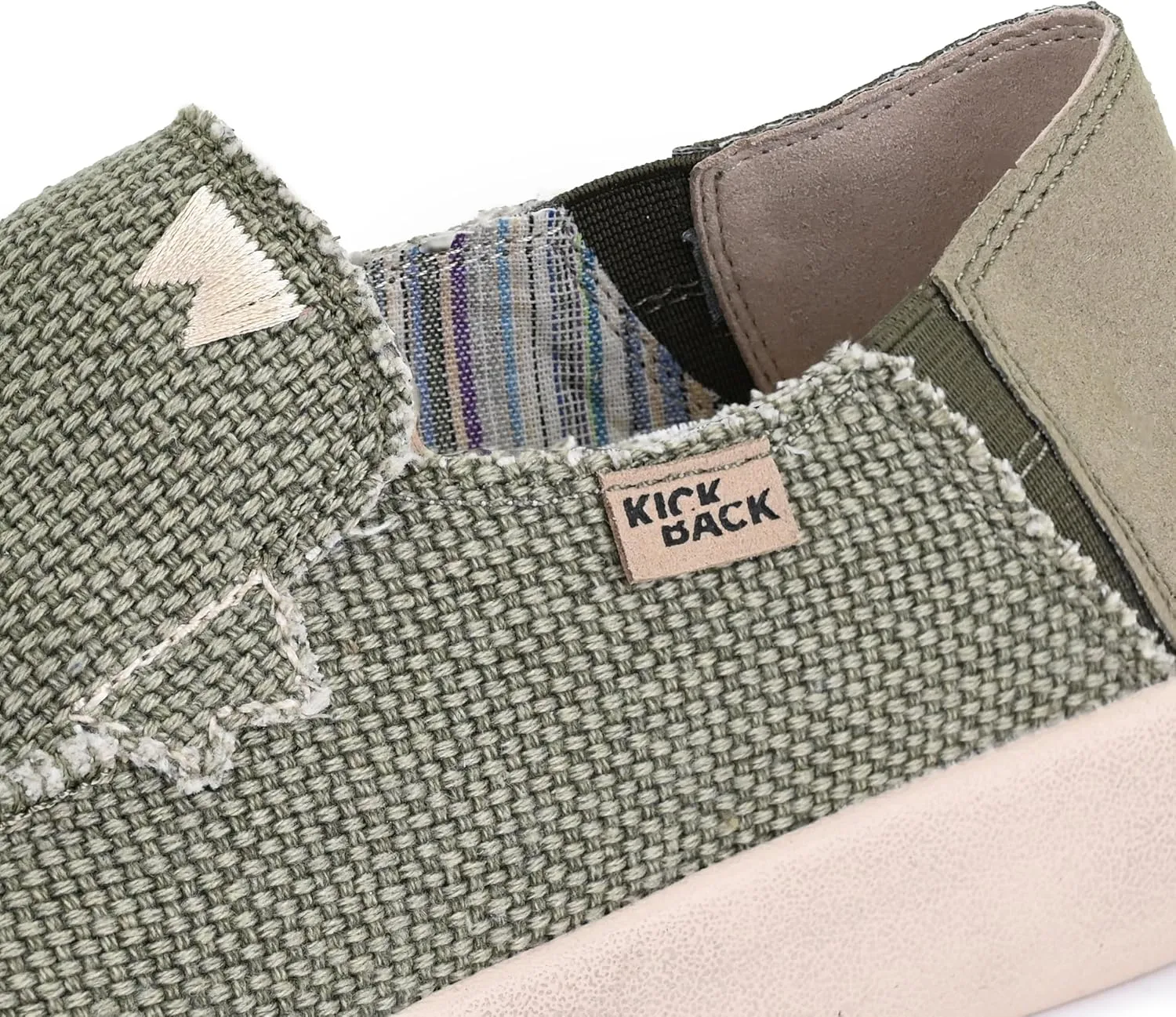 Kickback Barbeach Canvas Mens Slip On Loafers - Lightweight Canvas Slip in Shoes - with Leather Lined Memory Foam Insoles - Mens Casual Slip on Summer Shoes - Machine Washable