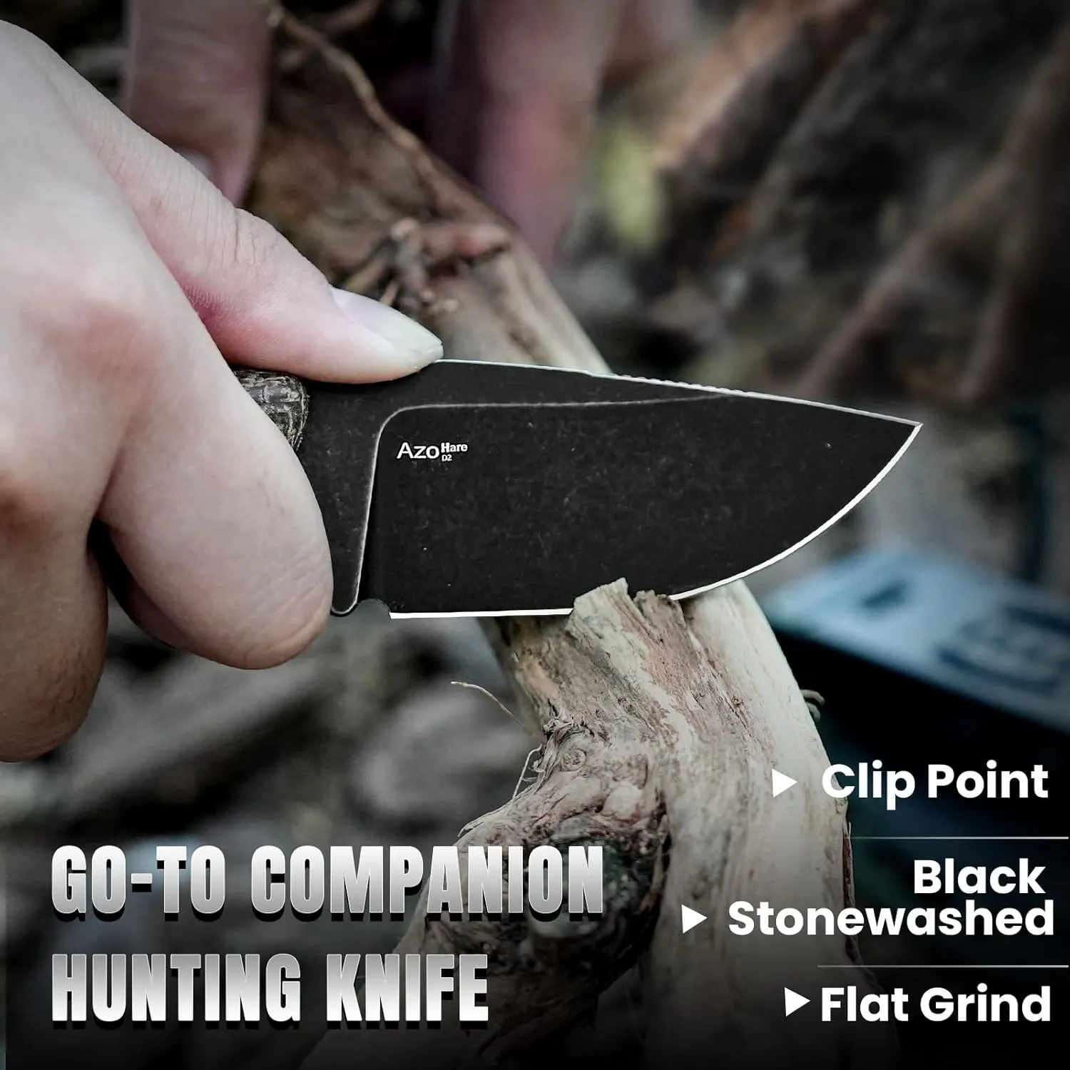 Kizer Hare Fixed Blade Knife with Sheath, 3.14" D2 Steel Blade EDC Hunting Knife with Burlap Micarta and Black G10 Handle, Small Survival Knives, Outdoor Camping Knives for Men Women 1077M3