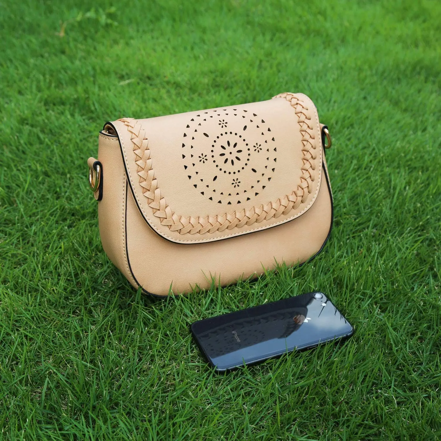 KKXIU Crossbody Bags for Women Hollow Purses with Adjustable Strap