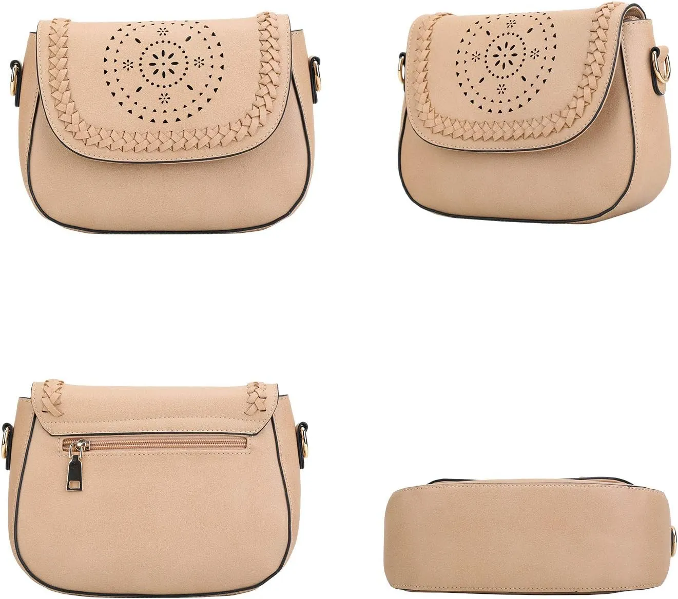 KKXIU Crossbody Bags for Women Hollow Purses with Adjustable Strap