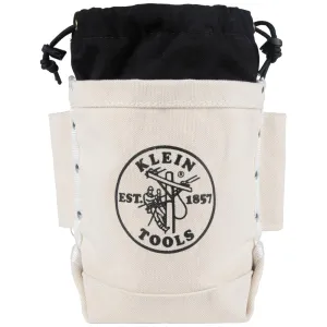 Klein Tools 5416TC Tool Bag, Top Closing Bolt Bag with 3-Inch Drawstring, Load Rated with Tunnel Connect, 5 x 10 x 9-Inch