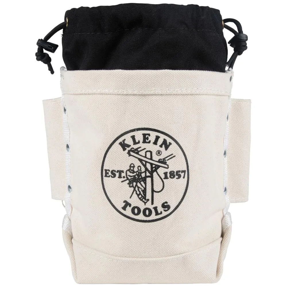 Klein Tools 5416TC Tool Bag, Top Closing Bolt Bag with 3-Inch Drawstring, Load Rated with Tunnel Connect, 5 x 10 x 9-Inch