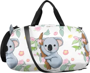 Koala Treetops Kids Overnight Duffle Bag,Gymnastics Sports Dance Bag with Shoe Compartment & Wet Pocket, Travel Weekender Tote for Boys & Girls