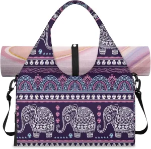 KOBLEN Yoga Gym Bags for Women Duffel Bag with Shoe Compartment and Yoga Mat Portable Weekender Bags for Pilates Travel Offices Workout Beach