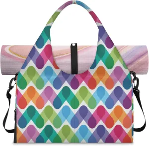 KOBLEN Yoga Gym Bags for Women Duffel Bag with Shoe Compartment and Yoga Mat Portable Weekender Bags for Pilates Travel Offices Workout Beach