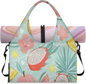 KOBLEN Yoga Gym Bags for Women Duffel Bag with Shoe Compartment and Yoga Mat Portable Weekender Bags for Pilates Travel Offices Workout Beach