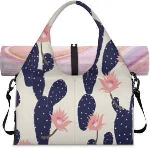 KOBLEN Yoga Gym Bags for Women Duffel Bag with Shoe Compartment and Yoga Mat Portable Weekender Bags for Pilates Travel Offices Workout Beach