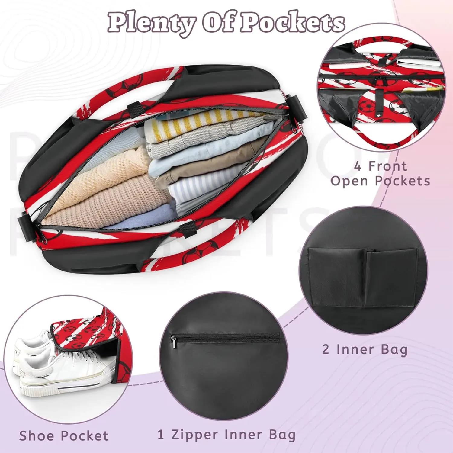 KOBLEN Yoga Gym Bags for Women Duffel Bag with Shoe Compartment and Yoga Mat Portable Weekender Bags for Pilates Travel Offices Workout Beach