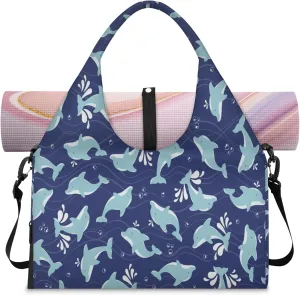 KOBLEN Yoga Gym Bags for Women Duffel Bag with Shoe Compartment and Yoga Mat Portable Weekender Bags for Pilates Travel Offices Workout Beach