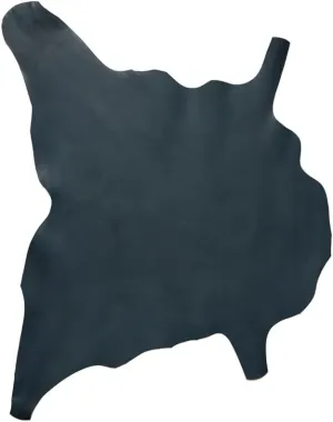 Korba Buffalo Calf, Burnishable Veg Tanned Hide, Dark Navy